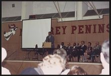 [Monterey Peninsula College, Black History Month program, featuring Rosa Parks, Monterey, California, 1990] [graphic].