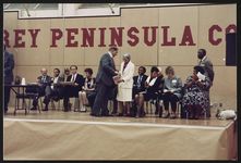 [Monterey Peninsula College, Black History Month program, featuring Rosa Parks, Monterey, California, 1990] [graphic].