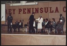 [Monterey Peninsula College, Black History Month program, featuring Rosa Parks, Monterey, California, 1990] [graphic].