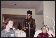 [Elaine Steele, Rosa Parks and unidentified woman in Monterey, California for Black History Month program at Monterey Peninsula College, 1990] [graphic].