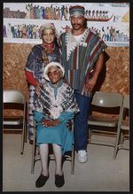 [Rosa Parks, Aunt Everee McCauley and man at an African dress event, Pathways to Freedom program, Rosa & Raymond Parks Institute for Self-Development, Detroit, Michigan] [graphic].