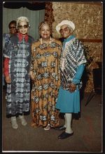 [Rosa Parks with Aunt Everee McCauley and woman at an African dress event, Detroit, Michigan] [graphic].