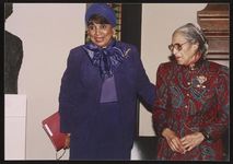[Rosa Parks with C. Delores Tucker at reception for the unveiling of Rosa Parks' bust sculpture, National Portrait Gallery, Washington, D.C., 1991] [graphic].
