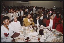 [Event celebrating Verity Records album commemorating Rosa Parks and the 40th anniversary of the Montgomery bus boycott, Los Angeles, California, 1995] [graphic].