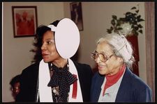 [Rosa Parks visiting friends and family during a visit to Cailfornia, 1990] [graphic].