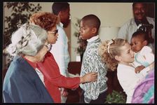 [Rosa Parks visiting friends and family during a visit to Cailfornia, 1990] [graphic].