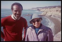[Jim Haskins and Rosa Parks, likely in Baja California, Mexico] [graphic].