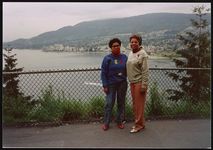 [Elaine Steele and another woman, posing near waterfront, possibly in Canada or Washington State] [graphic].