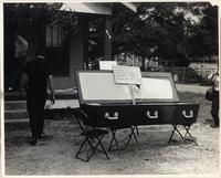 Coffin left by Klan