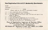 Voter Registration and N.A.A.C.P. Membership Questionnaire