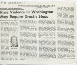 Race Violence in Washington May Require Drastic Streps