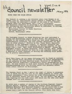 The Council Newsletter, Vol I, No. 4