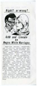 Right? Or Wrong? God and Lincoln on Negro-White Marriages