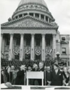 Governor being sworn in by judge