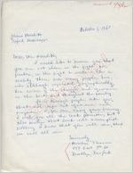 Miriam Tanner to Mr. Meredith (1 October 1962)