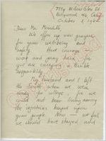 Becky Brown to Mr. Meredith (2 October 1962)