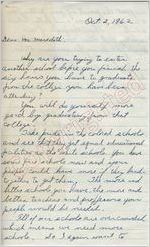 Mrs. J.E. Hollander to Mr. Meredith (2 October 1962)