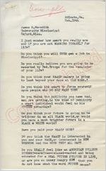 Unknown to James H. Meredith (10 October 1962)