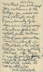 Jules Chopak to James Meredith (4 October 1962)