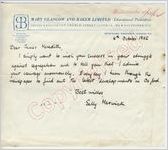 Sally Marwick to James Meredith (4 October 1962)