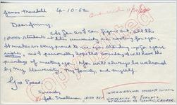 John Smallman to "Dear Jimmy" (4 October 1962)