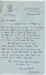 E[?] Hughes (President) to Mr. Meredith (5 October 1962)