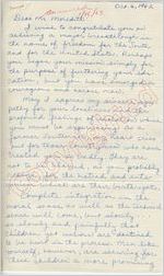 Charlotte Daigle to Mr. Meredith (6 October 1962)