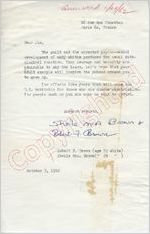 Sheila McA and Robert F. Brown to Jim (3 October 1962)