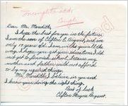 Clifton Wayne Bryant to "Dear Mr. Meredith" (Undated)