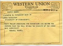 Russell Young to James Meredith (3 October 1962)
