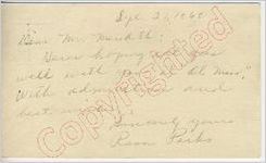 Rosa Parks to Mr. Meredith (27 September 1962)