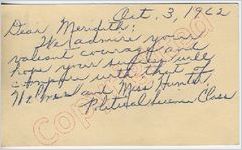 Political Science Class to "Dear Meredith" (4 October 1962)