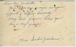 Mrs. Sadie Jackson to Mr. Meredith (27 September 1962)