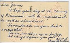"A friend, Mary Robertson to "Dear James" (2 October 1962)
