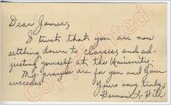 Herman L. Hill to "Dear James" (27 September 1962)