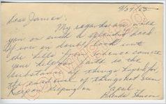 Brenda Stinson to "Dear James" (27 September 1962)