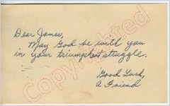 "A friend" to "Dear James" (27 September 1962)