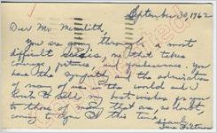 Irene Feltman to Mr. Meredith (1 October 1962)