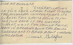 Samuel Goldfine to Mr. Meredith (4 October 1962)