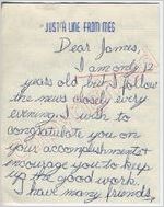 Meg Maloney to "Dear James" (Undated)