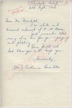 Constance Hamilton to Mr. Meredith (30 September 1962)