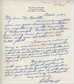 Ethel West to Mr. Meredith (1 October 1962)