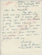 Kitty D. Woods to Mr. Meredith (1 October 1962)