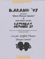 Box 1, Folder 22: Karamu, flier, 1997