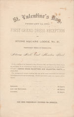 Box 5, Folder 25: St. Valentine's Day First Grand Dress Reception invitation, 1884