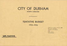 Box 7, Folder 3: Budget Committee 1955
