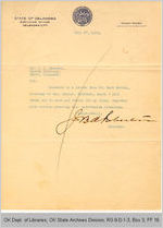 Letter Governor James B. A. Robertson to W. F. Seevers, County Attorney, Tulsa, 1921 July 27