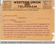 Telegram W. M. Ware, President Universal Negro Improvement Association to Governor James B. A. Robertson, 1921 June 3