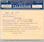 Telegram Universal Service to Governor James B. A. Robertson, 1921 June 1