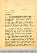 Letter Bert Martin, Attorney, Denver, Colorado to Governor James B. A. Robertson, 1921 July 14